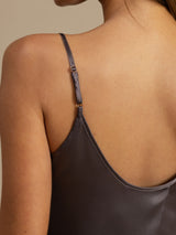 [Purple Gray] SilkSilky-UK Spaghetti Strap Camisole Set 004