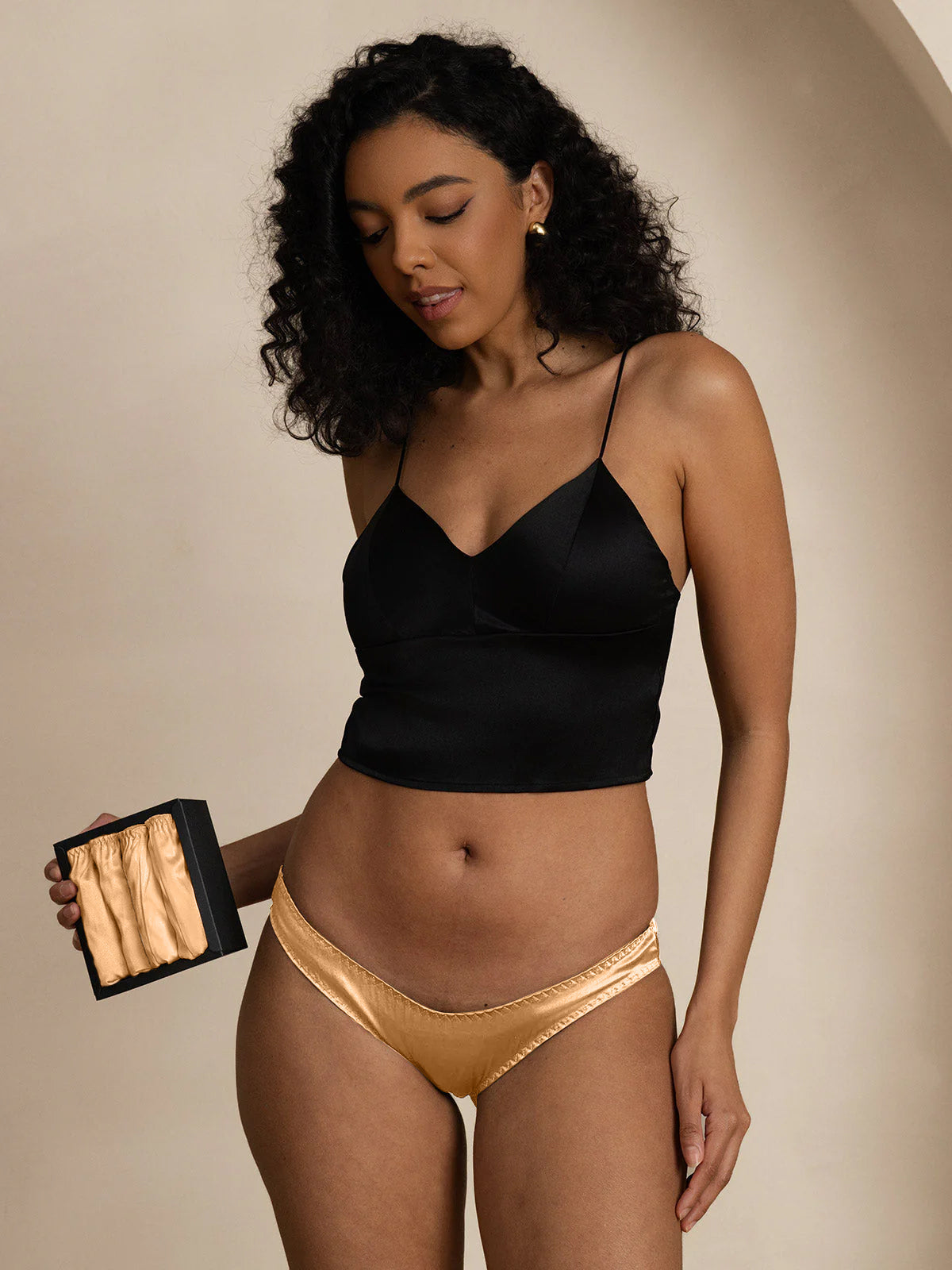 [Champagne] SilkSilky-UK Silk Knitted Panty 006,