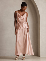 [Tuscany] SilkSilky-UK Spaghetti Strap Cowl Neck Camisole 005