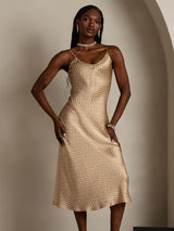 [Floral] SilkSilky-UK Pure Silk Sleeveless Round Neck Dress 009