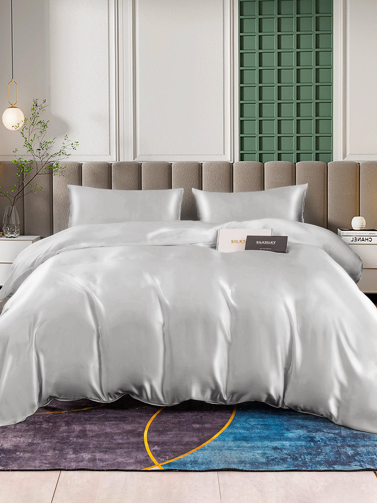 [Silver] SilkSilky-UK 25Momme Pure Silk Bedding Set 003