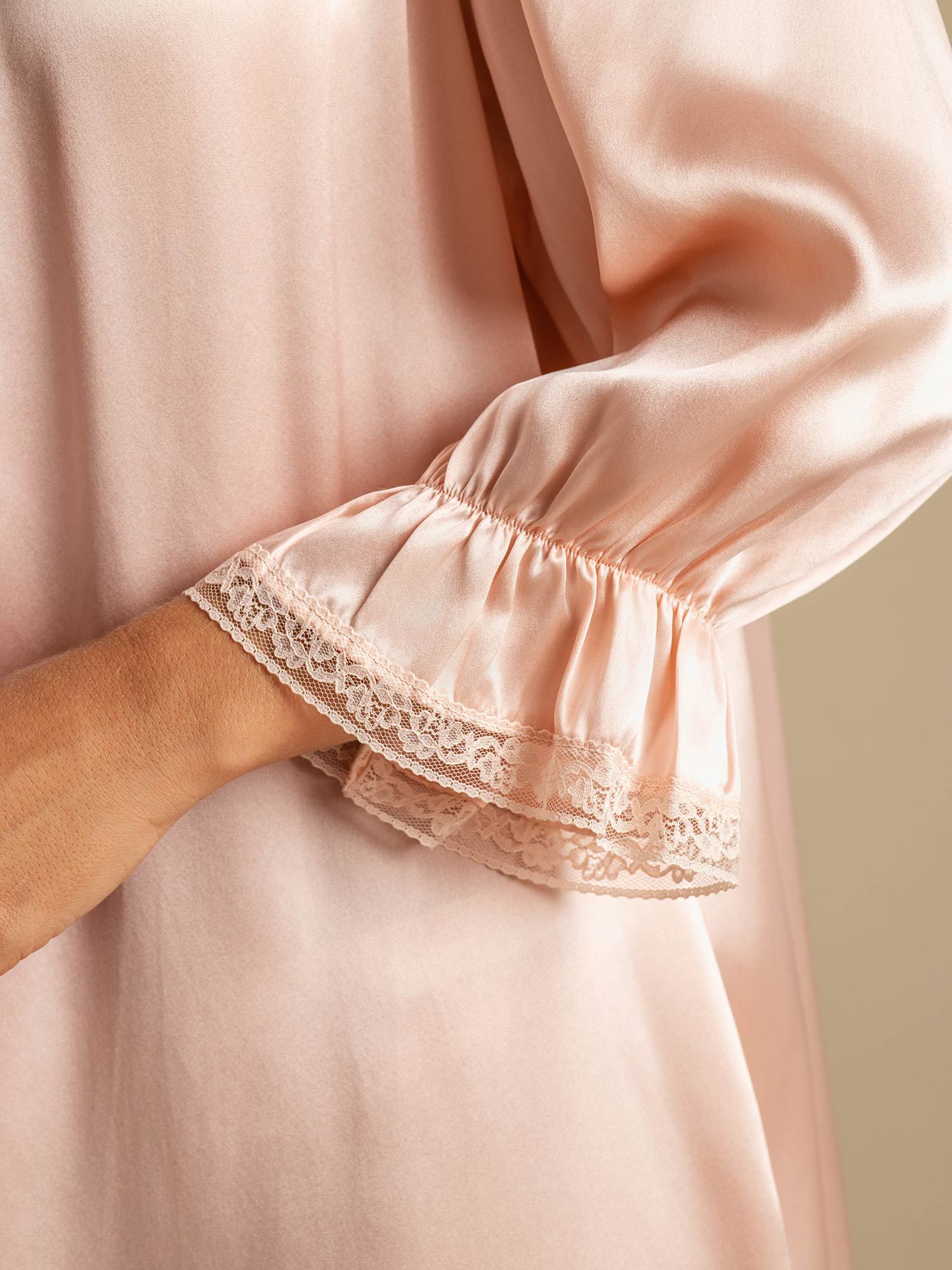 [LightPink] SilkSilky-UK Pure Silk Square Neck Nightdress 006