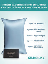 [Light Blue] SilkSilky-UK 19Momme Pure Silk Pillowcase 002