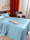 SilkSilky UK 19Momme Pure Silk Bedding Set LightBlue 005