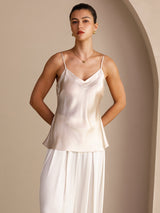 [Beige] SilkSilky-UK Spaghetti Strap V Neck Camisole 003