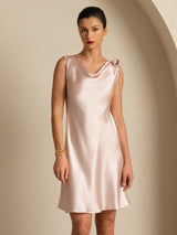 [Pink] SilkSilky-UK Sleeveless Cowl Neck Dress 005