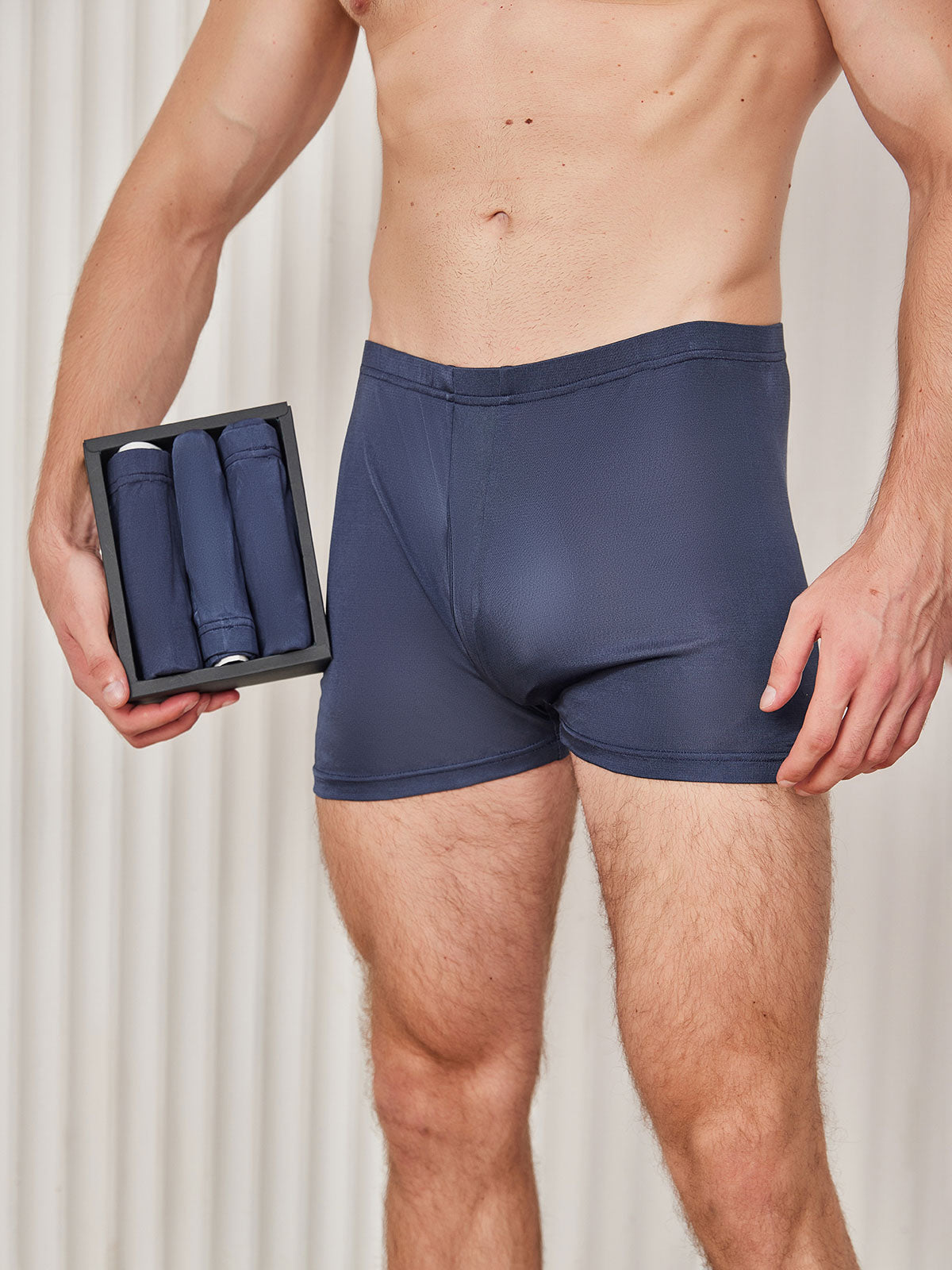 SilkSilky UK Silk Knitted Mens Underwear DarkBlue 001