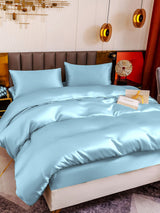 [Light Blue] SilkSilky-UK 19Momme Pure Silk Bedding Set 001