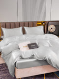 SilkSilky UK 22Momme Pure Silk Bedding Set Silver 005