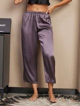 [Purple Gray] SilkSilky-UK Women's Sleep Shorts 001