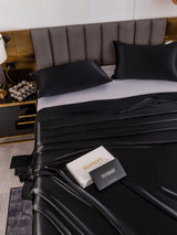 [Black] SilkSilky-UK 19Momme Bed Linen Set 005