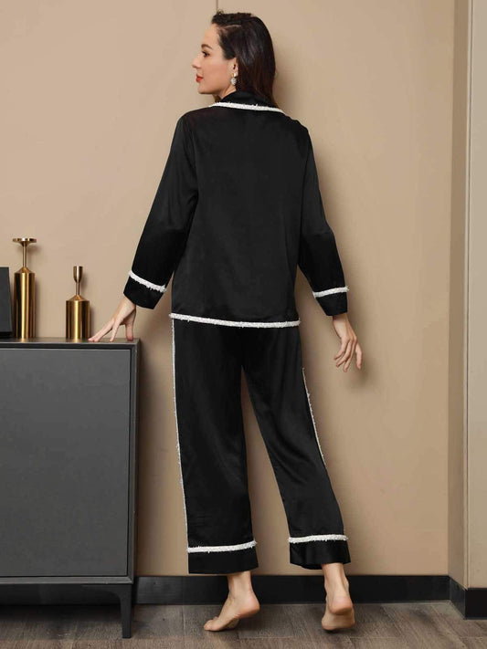 Clearance(UK Warehouse) - 19Momme Elegant Pure Silk Pyjama Set 2Pcs