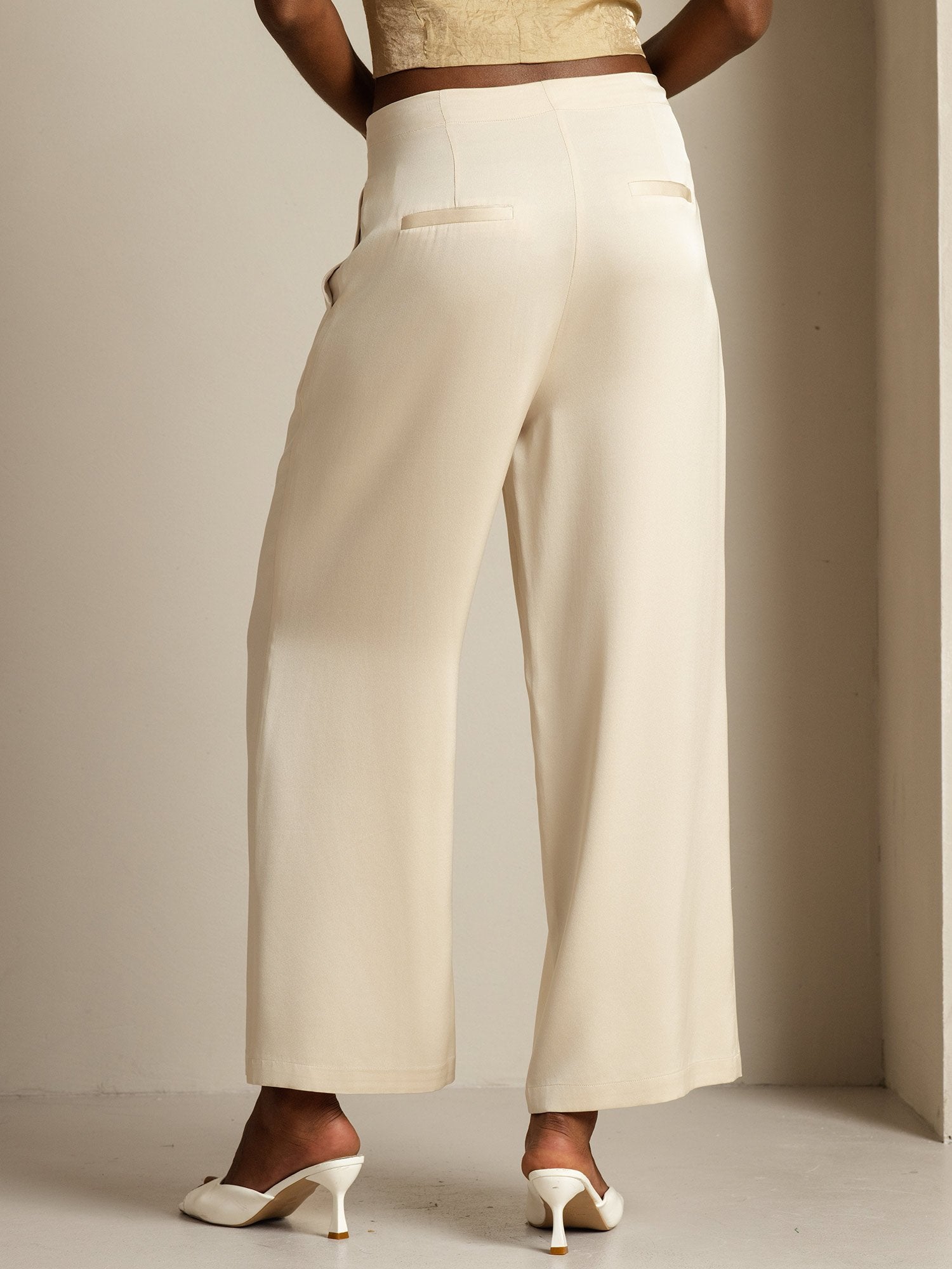 [Beige] SilkSilky-UK 19Momme Silk Womens Pants 002