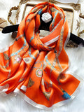 SilkSilky UK Pure Silk Scarf Orange 003