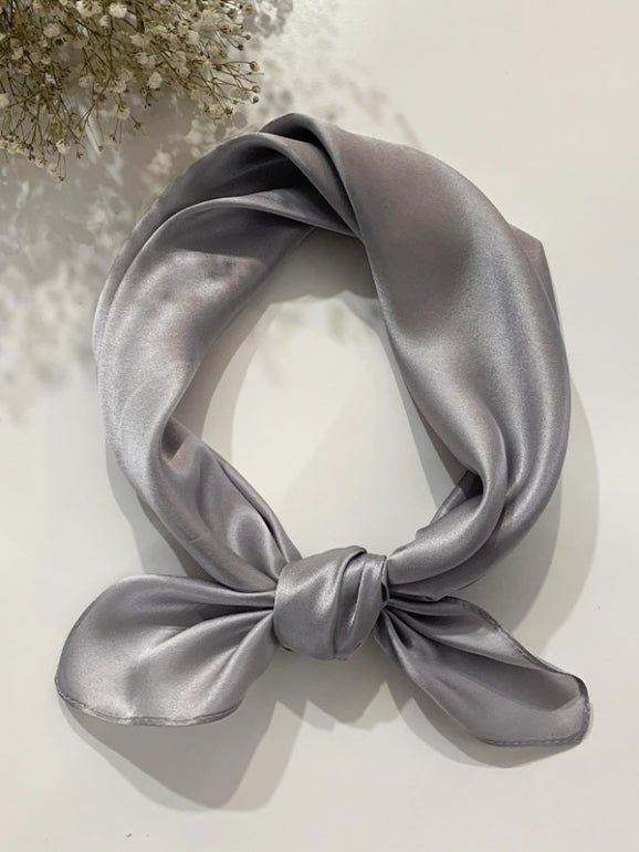 SilkSilky-UK Pure Silk Scarf Gray 002