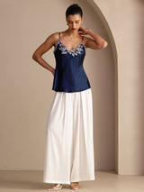 [Dark Blue] SilkSilky-UK Spaghetti Strap V Neck Camisole 007