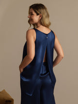 [Dark Blue] SilkSilky-UK Sleeveless Women's Pyjamas 002