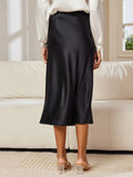 SilkSilky-UK 19Momme Pure Silk Skirt Black 002