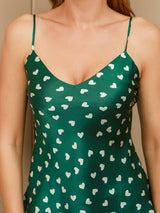 [Green Heart] SilkSilky-UK Pure Silk V Neck Camisole Set 007