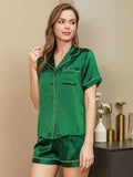 SilkSilky-UK-Pure-Silk-Short-Sleeve-Lapel-Women's-Pyjamas-Green-004