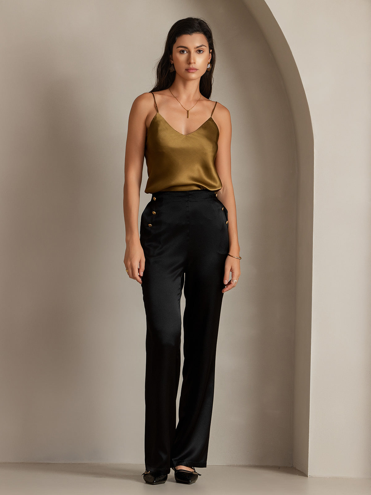 [Black] SilkSilky-UK 19Momme Silk Womens Pants 005