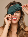 SilkSilky-UK 19Momme Pure Silk Eye Mask DarkGreen 002