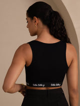 [Black] SilkSilky-UK Sleeveless Crew Neck Camisole 002