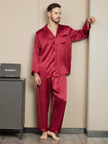 SilkSilky UK Pure Silk Long Sleeve Mens Pajamas Wine 004