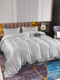 SilkSilky UK 22Momme Pure Silk Bedding Set Silver 003