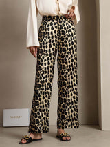 [Leopard] SilkSilky-UK 19Momme Silk Womens Pants 001,