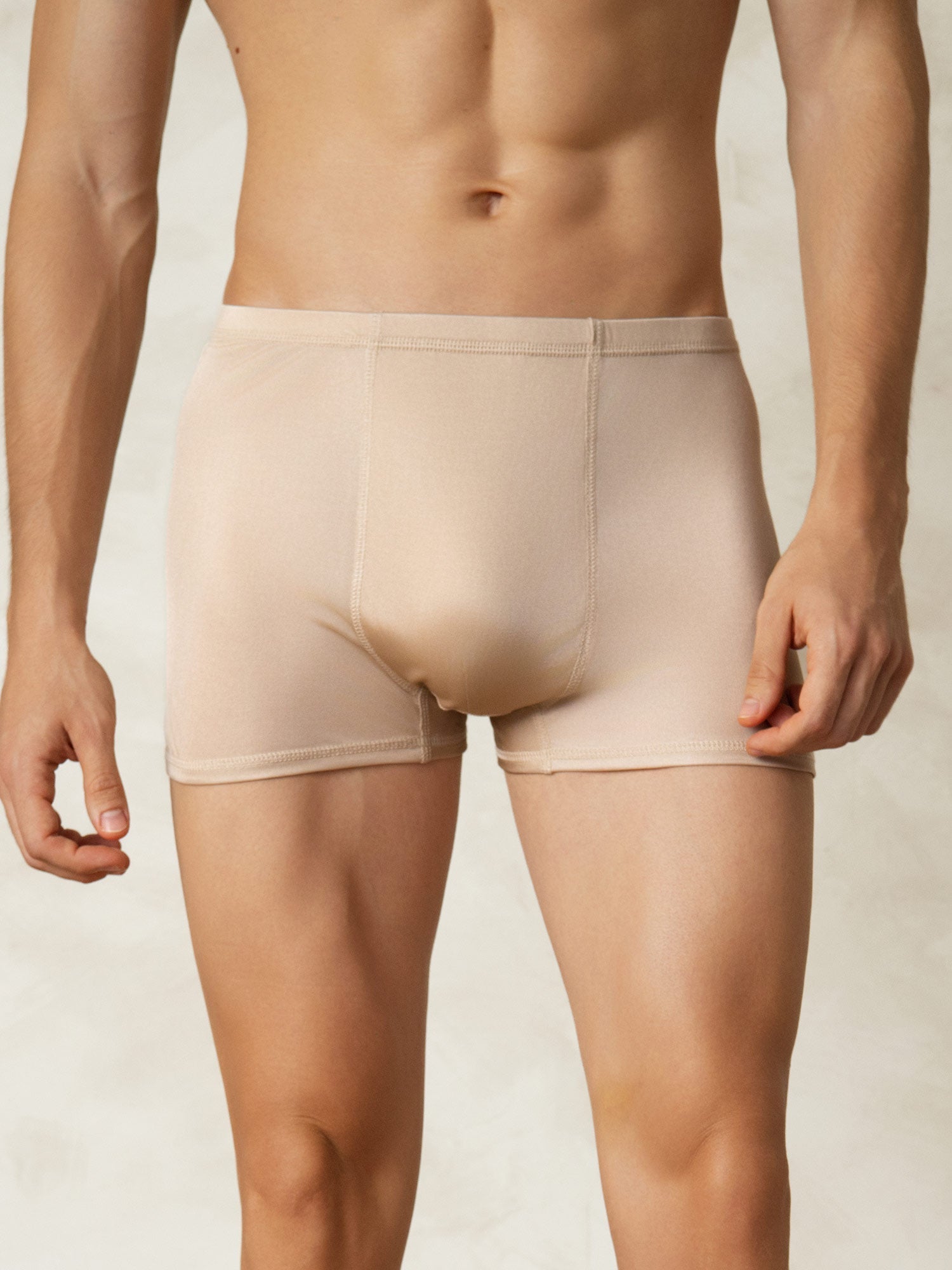 [Beige] SilkSilky-UK Silk Knitted Mens Underwear 001