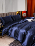 SilkSilky UK 22Momme Pure Silk Bedding Set DarkBlue 005