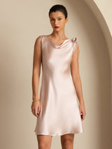 [Pink] SilkSilky-UK Sleeveless Cowl Neck Dress 003