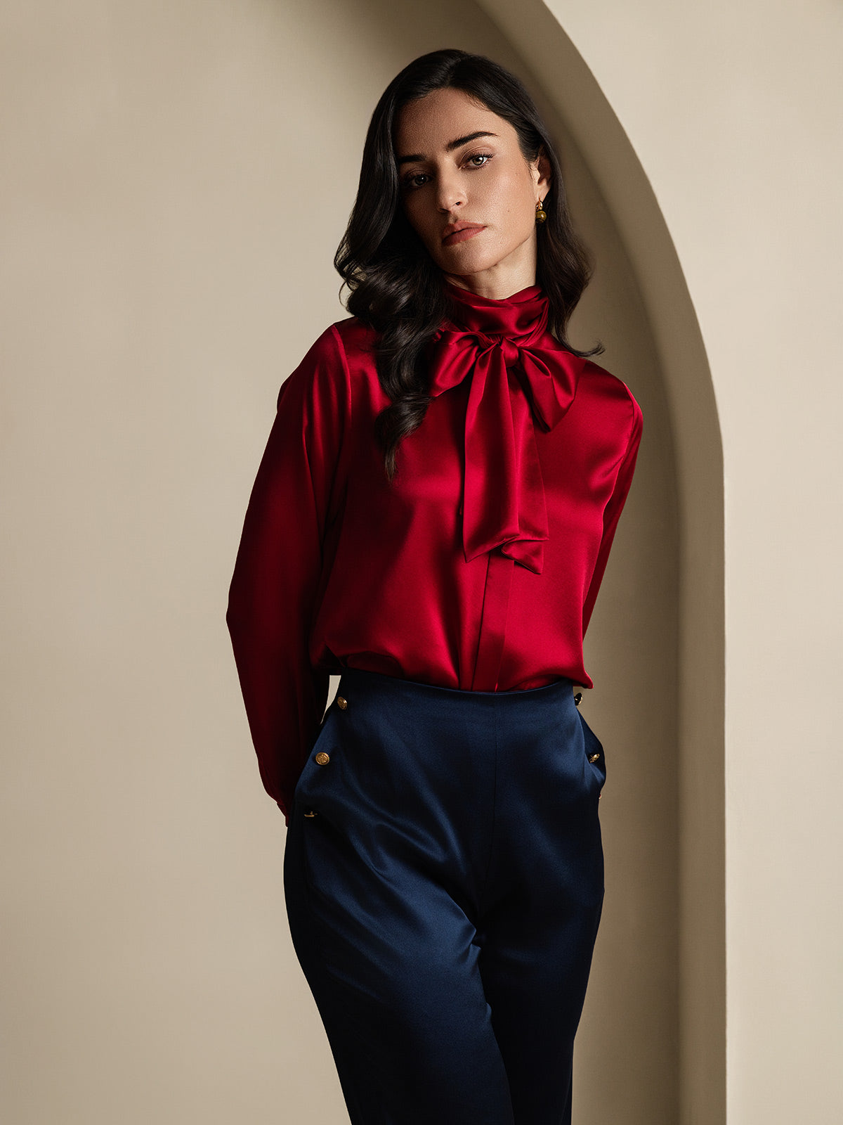 [Dark Blue] SilkSilky-UK 19Momme Silk Womens Pants 008