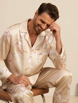 [Champagne] SilkSilky-UK Long Sleeve Lapel Collar Men's Pyjamas 006
