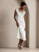 [White] SilkSilky-UK Cap Sleeve Dress 006