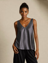 [Dark Gray] SilkSilky-UK Sleeveless V Neck Camisole 001