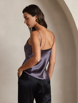 [Purple Gray] SilkSilky-UK Spaghetti Strap V Neck Camisole 002