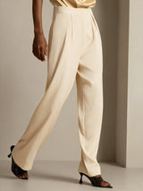 [Champagne] SilkSilky-UK 19Momme Stretch Silk Charmeuse Women's Pants 003