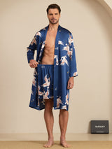 [Dark Blue] SilkSilky-UK 19Momme Long Sleeve Mens Pajamas 003