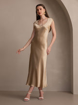 [Champagne] SilkSilky-UK Cap Sleeve Dress 006