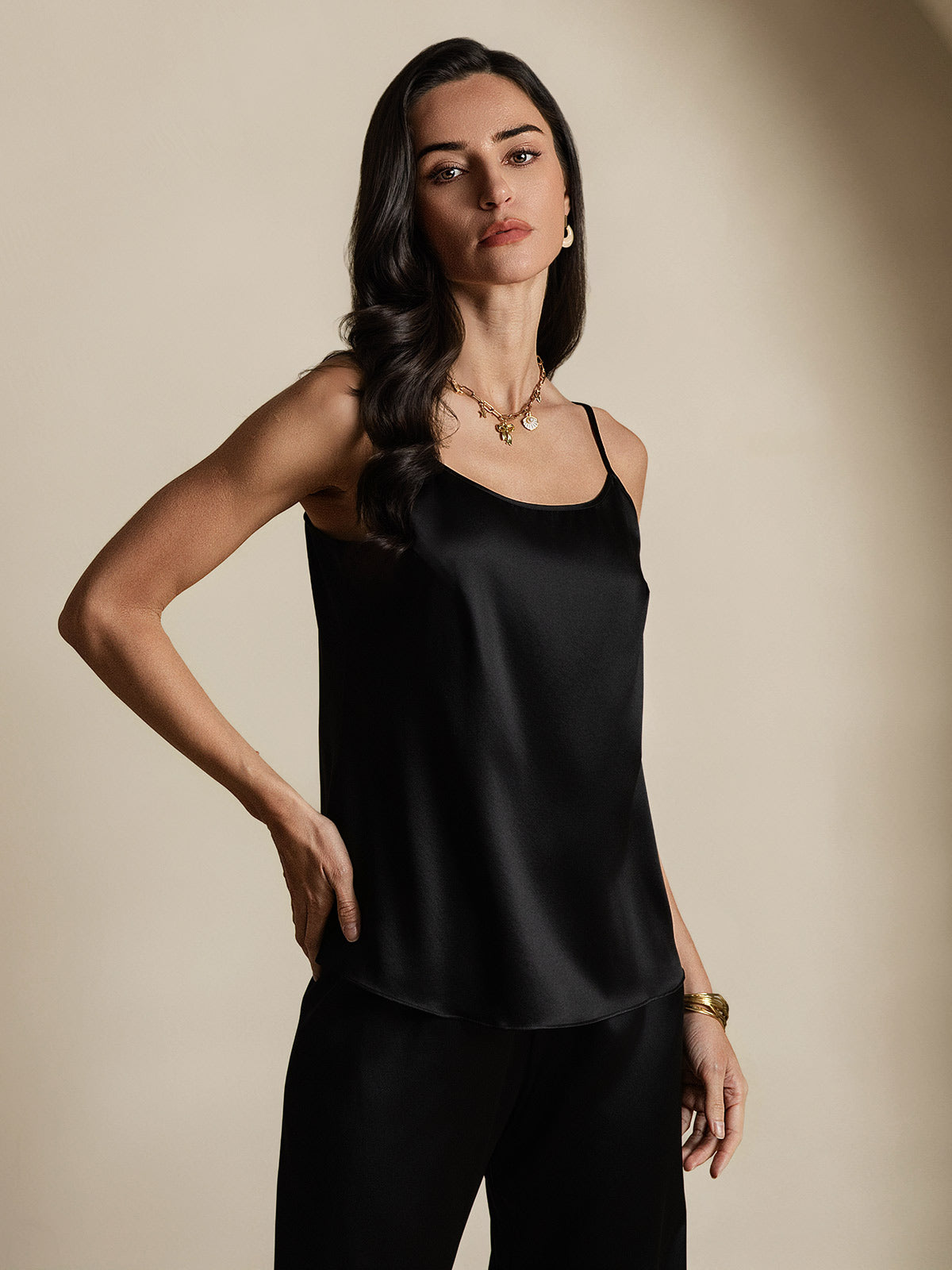 [Black] SilkSilky-UK 19Momme Silk Camisoles 005