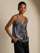 [Dark Gray] SilkSilky-UK Sleeveless V Neck Camisole 007