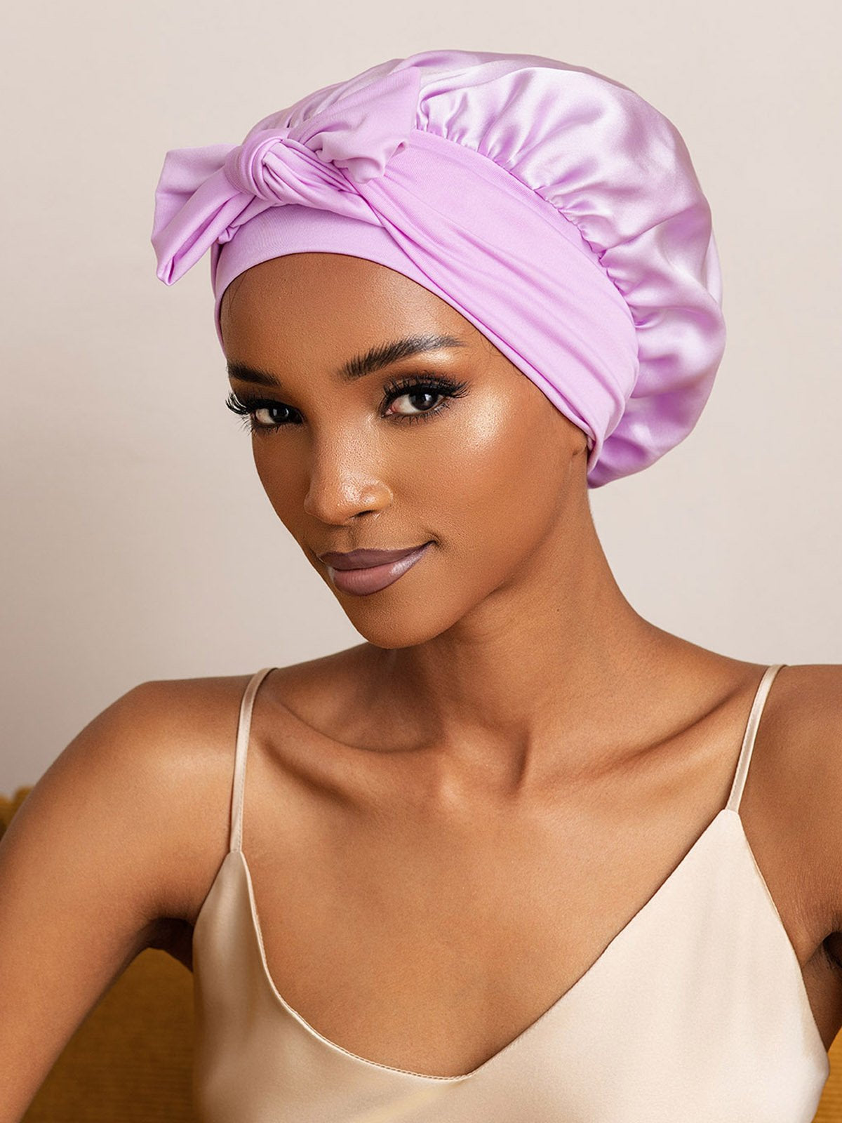 [Lavender] SilkSilky-UK Pure Silk Sleep Cap 006