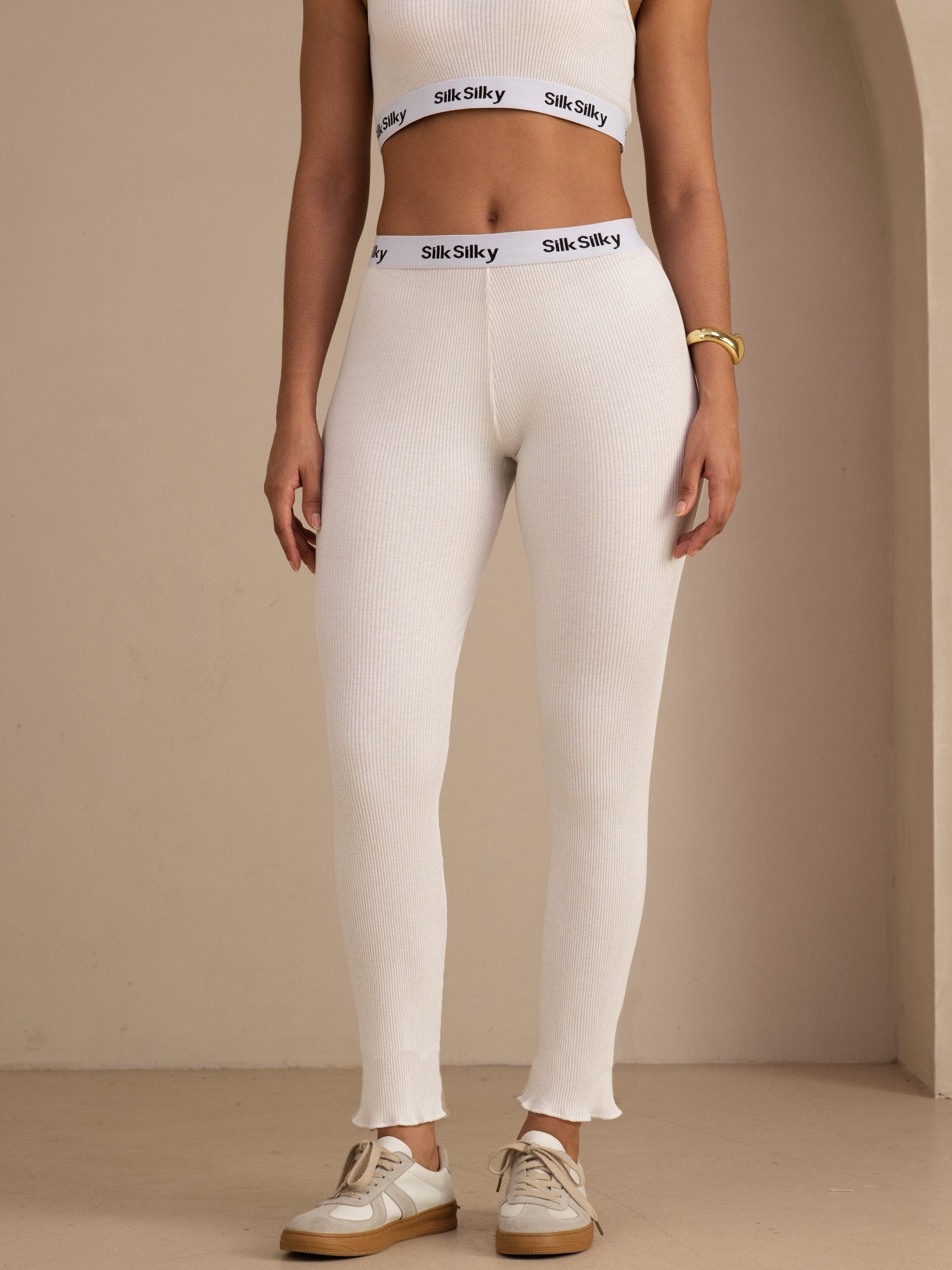 [White] SilkSilky-UK Women's Pants 001
