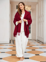 [Wine] SilkSilky-UK Wool Scarf 003