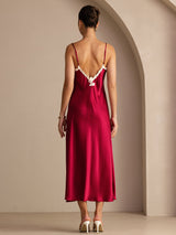 [Wine] SilkSilky-UK Spaghetti Strap V Neck Dress 002