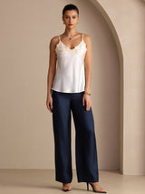 [White] SilkSilky-UK Spaghetti Strap V Neck Camisole 006