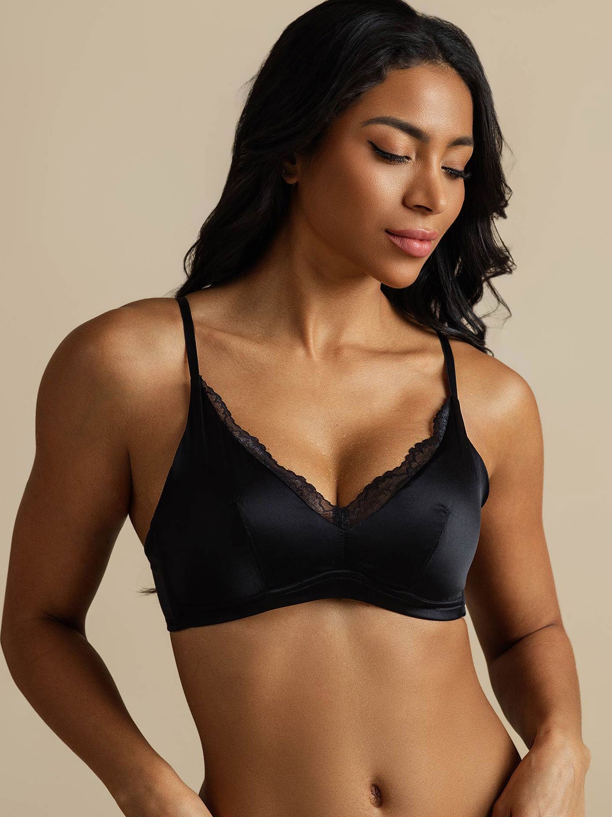 [Black] SilkSilky-UK Pure Silk Bra 006