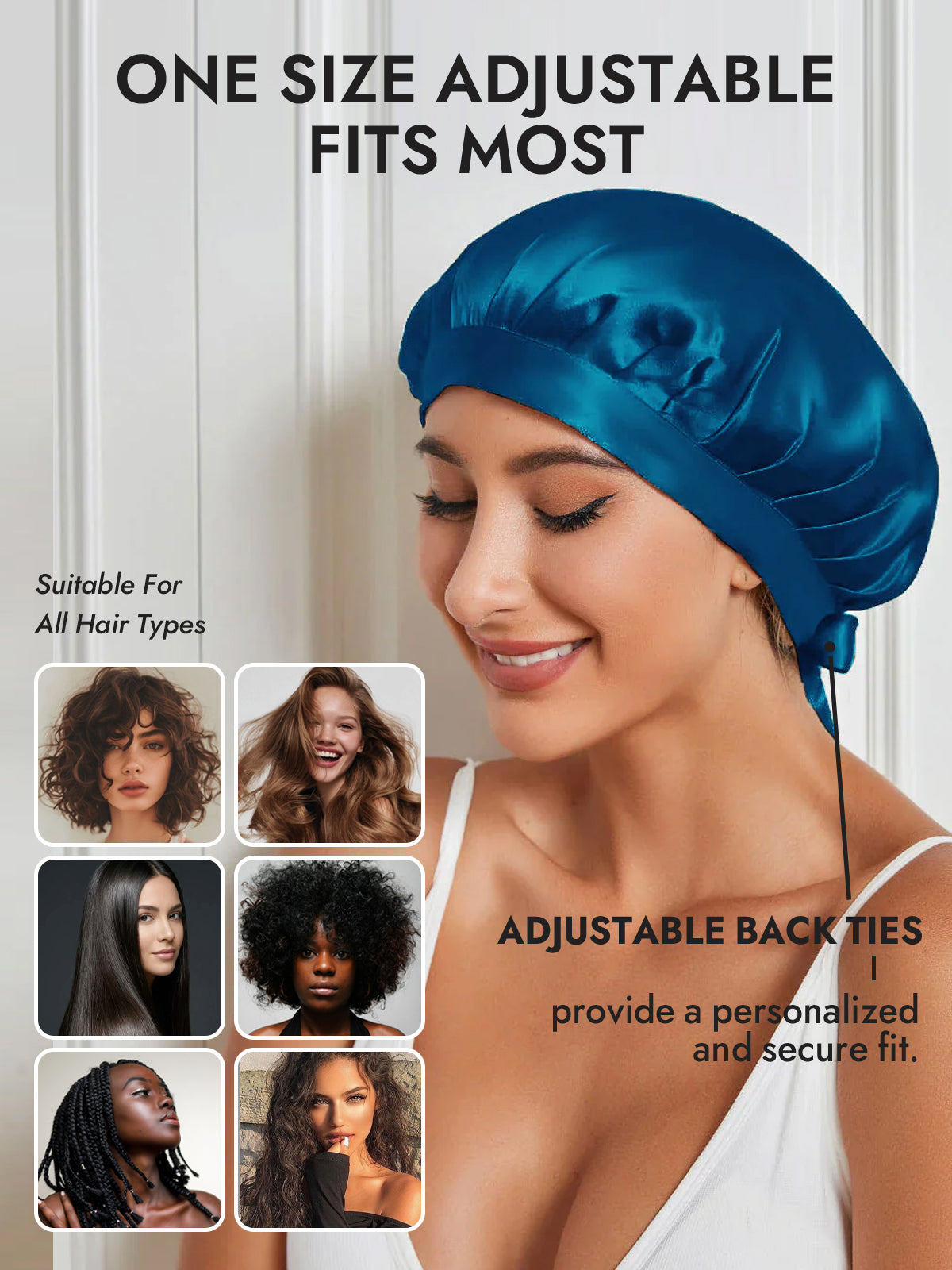 [Teal] SilkSilky-UK Pure Silk Sleep Cap 005